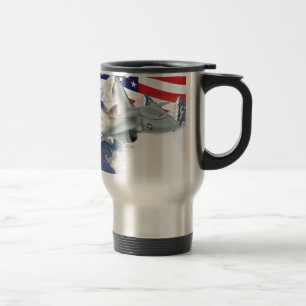 American fighter Jet Travel Mug
