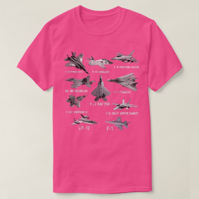 American Fighters Jets F22 Raptor F14 omcat Plane  T-Shirt (Design Front)