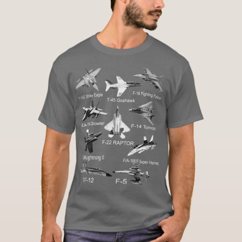 American Fighters Jets F22 Raptor F14 omcat Plane  T_Shirt