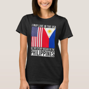 American Filipino Filipina Heritage USA Flag Phili T-Shirt