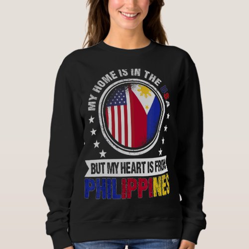 American Filipino Flag Heart Phillipines American  Sweatshirt