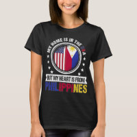 American Filipino Flag Heart Phillipines Patriot T-Shirt