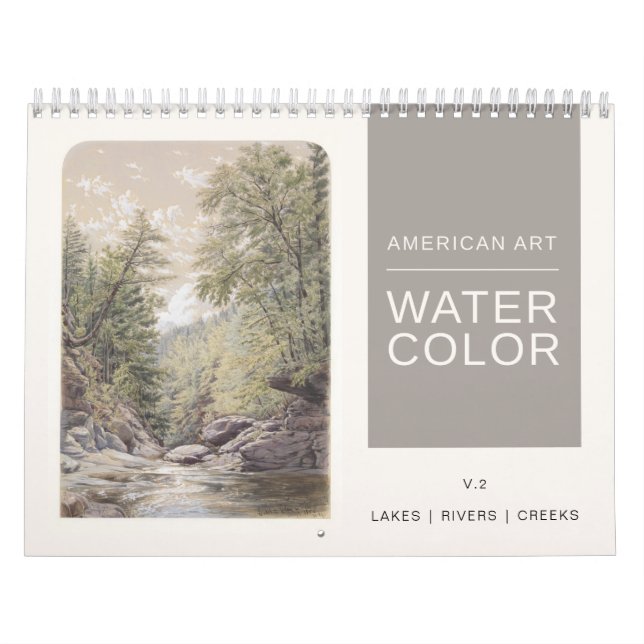 American Fine Art Watercolor Lakes Rivers Creeks Calendar (Cover)