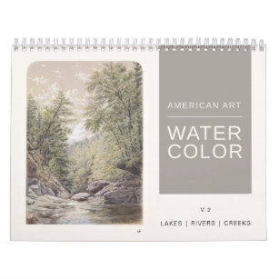 American Fine Art Watercolor Lakes Rivers Creeks Calendar