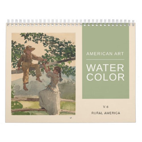 American Fine Art Watercolor Rural America Scenes Calendar