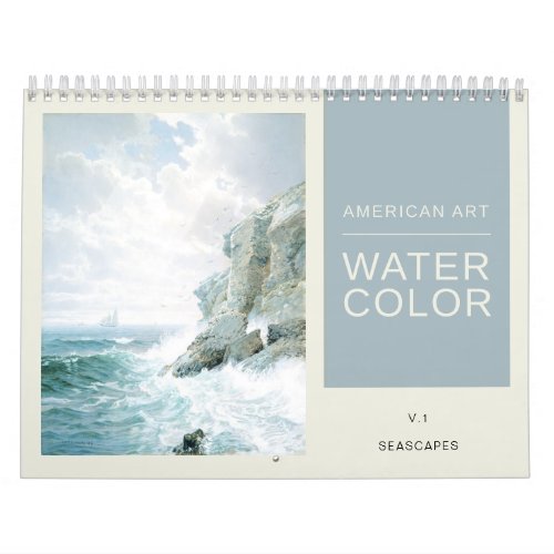American Fine Art Watercolor Seascapes Paintings Calendar