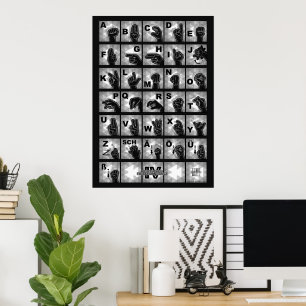 American Finger Alphabet 4 - black / Poster