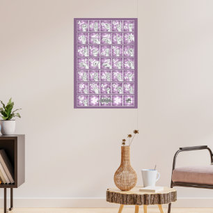 American Finger Alphabet 4 - lavender gray / Poster
