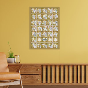 American Finger Alphabet 4 - yellow / Poster