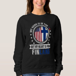 American Finnish Flag Heart from Finland American Sweatshirt