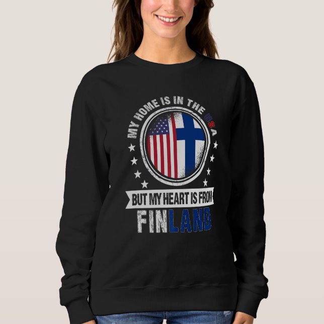 American Finnish Flag Heart from Finland American  Sweatshirt (Front)