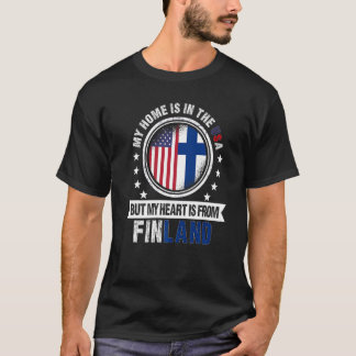 American Finnish Flag Heart from Finland American T-Shirt