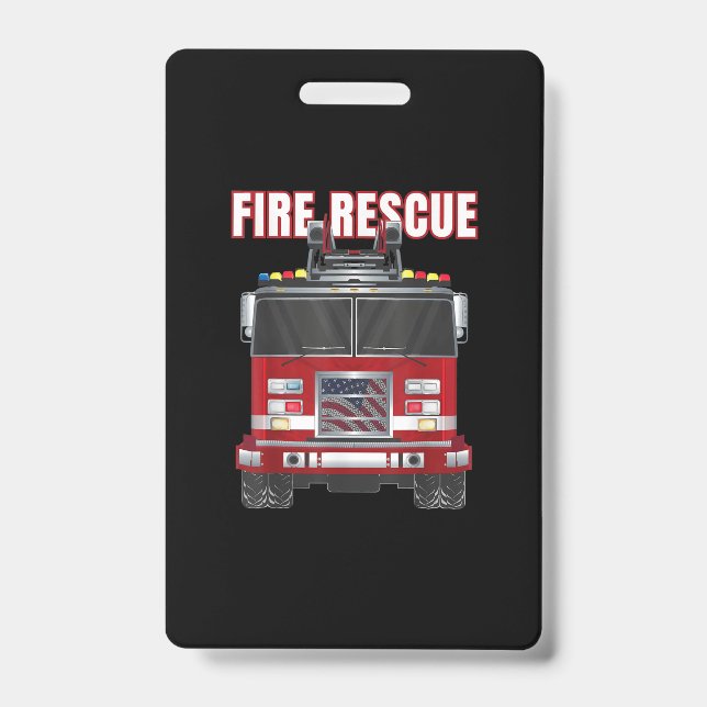 American Fire Rescue Firefighter Department Truck Badge (Front)