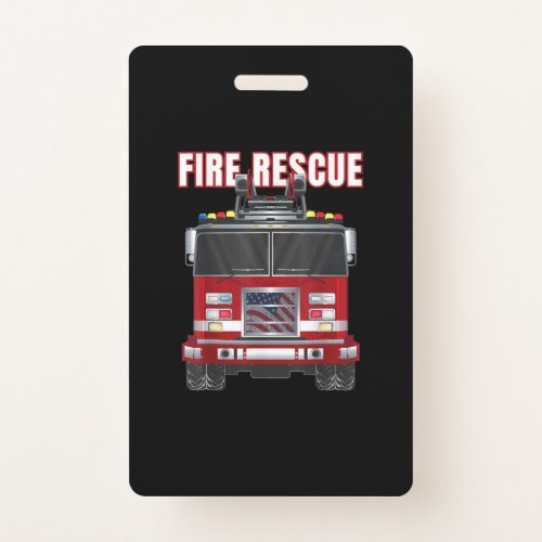 American Fire Rescue Firefighter Department Truck Badge