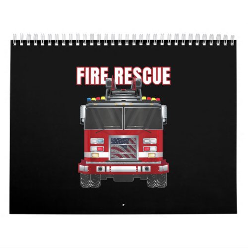 American Fire Rescue Firefighter Department Truck Calendar