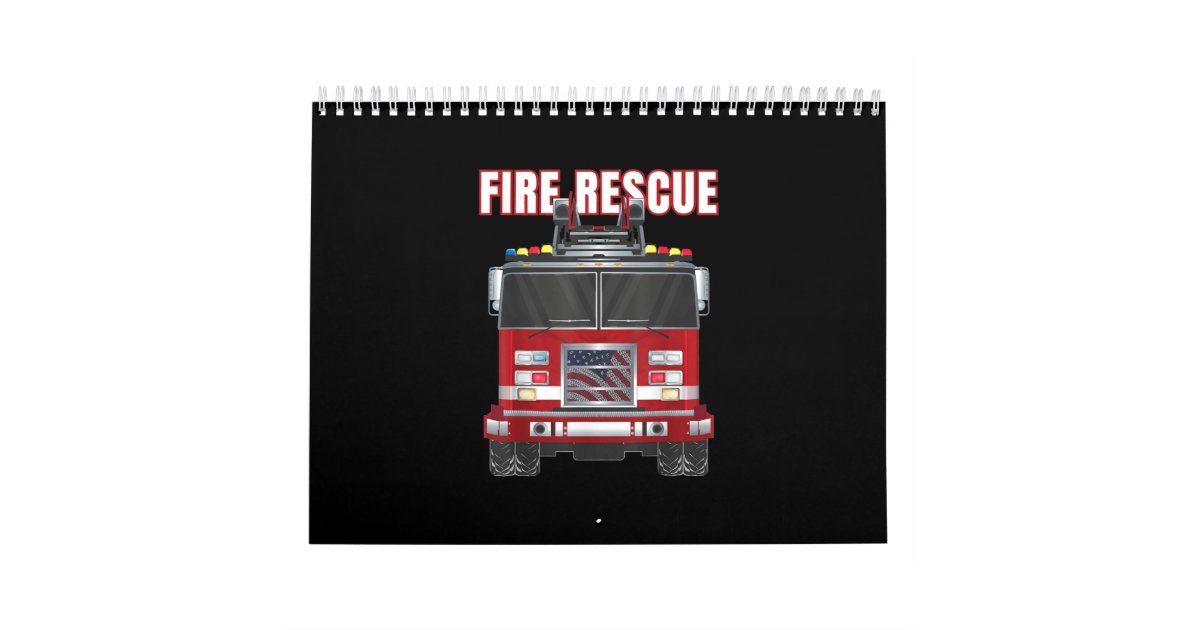American Fire Rescue Firefighter Department Truck Calendar Zazzle