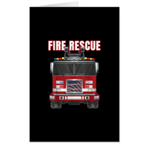 American Fire Rescue Firefighter Department Truck Card