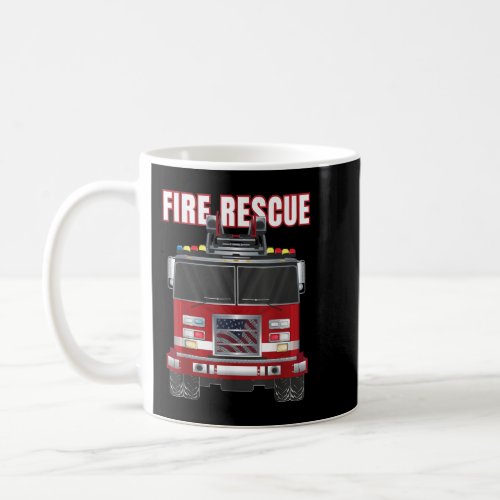 American Fire Rescue Firefighter Department Truck  Coffee Mug