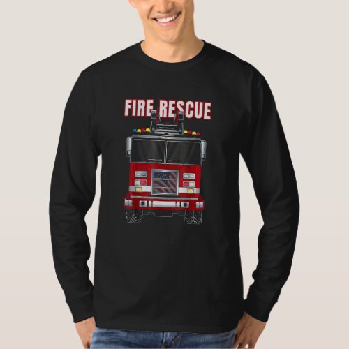 American Fire Rescue Firefighter Department Truck  T_Shirt