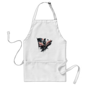 American firefighter.Flag of the United States. Adult Apron