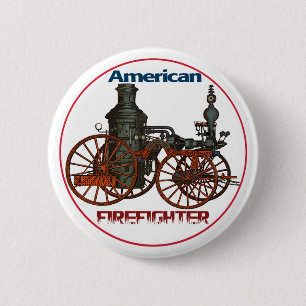 American Firefighter Pinback Button