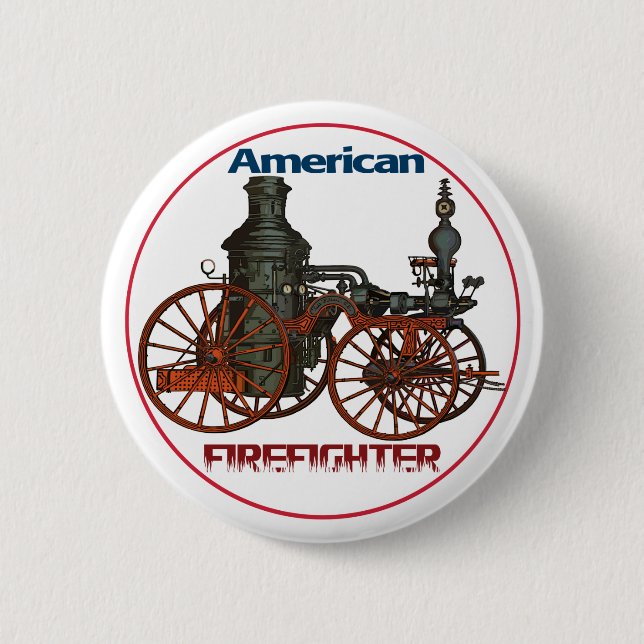 American Firefighter Pinback Button (Front)