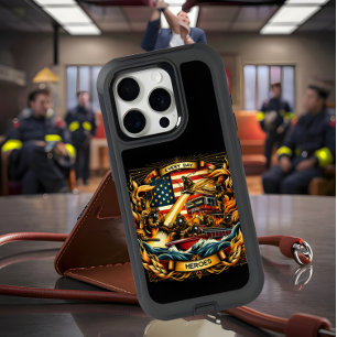 American Firefighters Battling Blaze iPhone 15 Pro Case