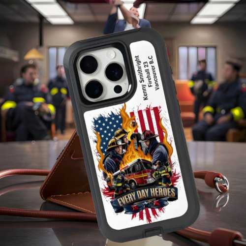 American Firefighters In Action Everyday Heroes iPhone 15 Pro Case