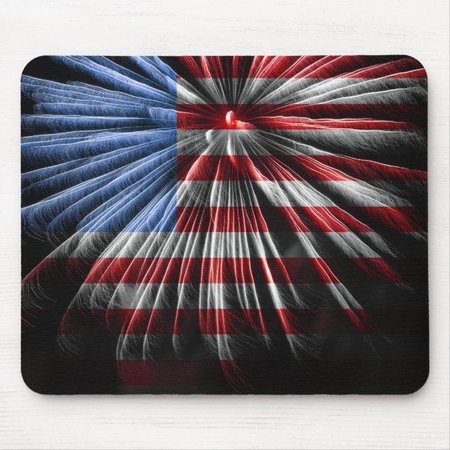 American Fireworks Flag Mouse Pad (Front)