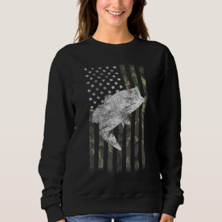American Fish Fishing Patriotic USA Flag For Men W Sweatshirt