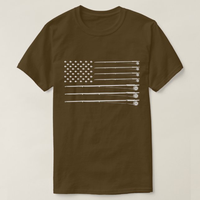American Fishing Rod Flag Fisherman Us 7  T-Shirt (Design Front)