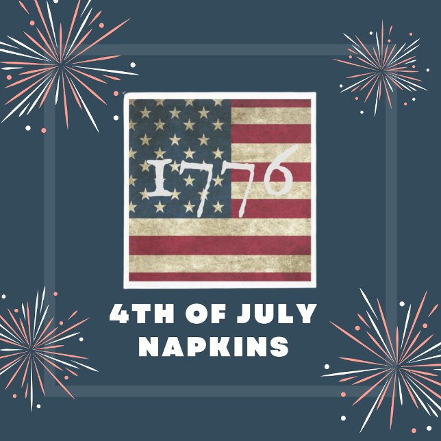 American Flag 1776 Fourth Of July Party Napkins (Creator Uploaded)