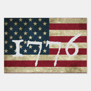 American Flag 1776 July 4th Party Yard Sign
