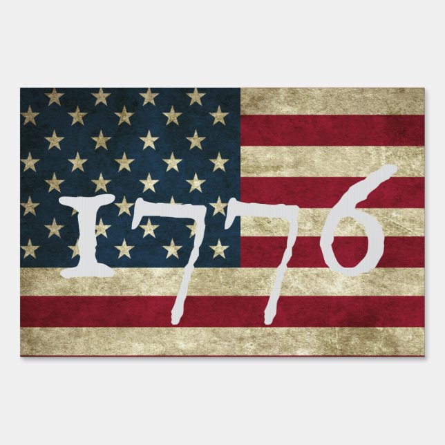 American Flag 1776 July 4th Party Yard Sign (Front)