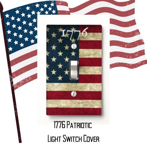 American Flag 1776 Patriotic Light Switch Cover