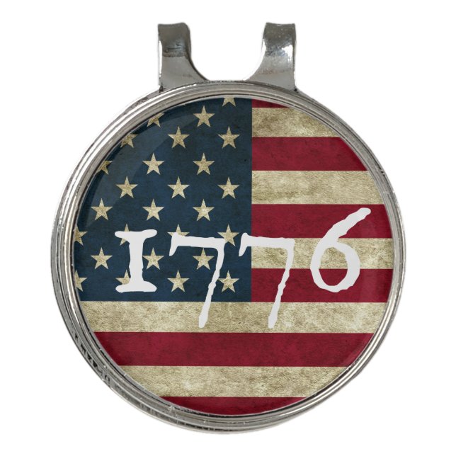 American Flag 1776 Patriots Hat Clip (Front)
