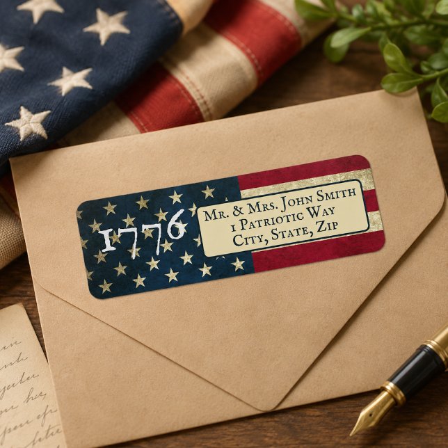 American Flag 1776 return address Label (Creator Uploaded)