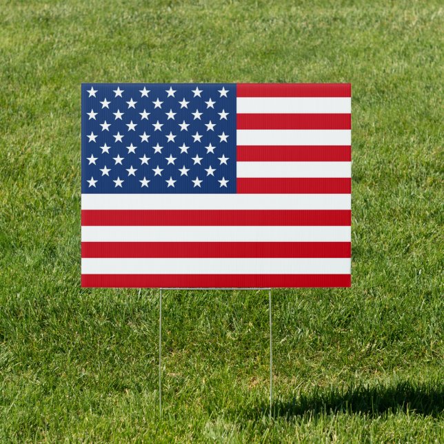 American Flag 18x24 Lawn Yard Sign (Insitu)