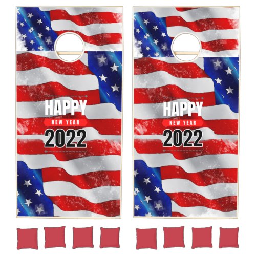 american flag 2022 cornhole bag toss cornhole set