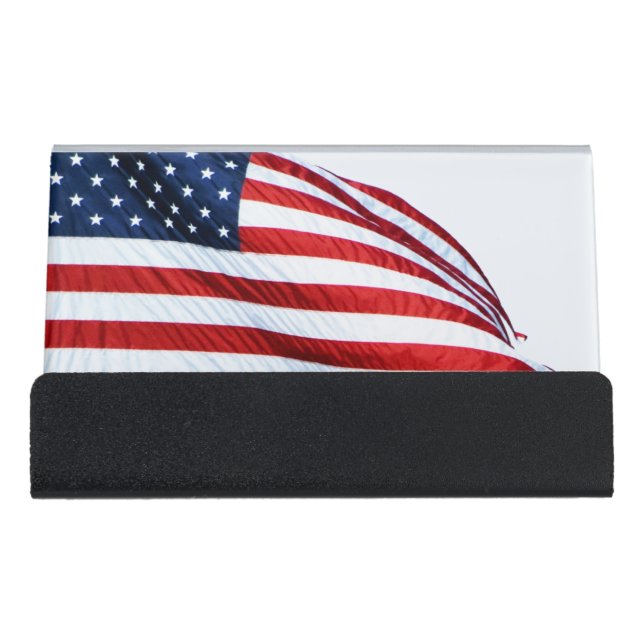 American Flag 2412 Desk Business Card Holder (Front)