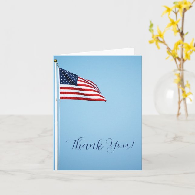American Flag 2412 Folded Greeting Card (Yellow Flower)