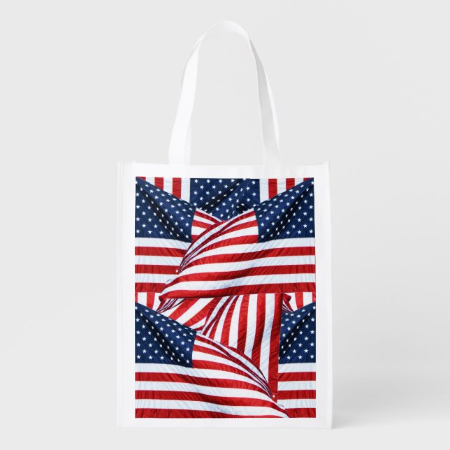 American Flag 2412 Grocery Bag (Front)