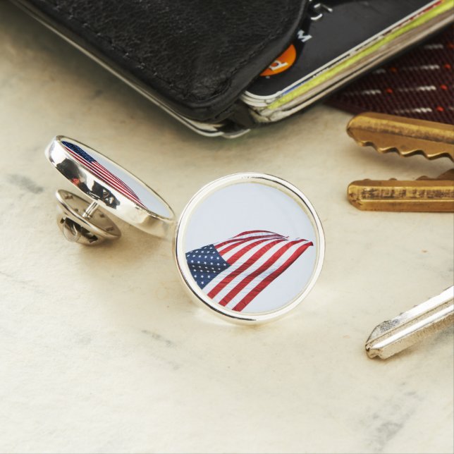 American Flag 2412 Lapel Pin (In Situ)