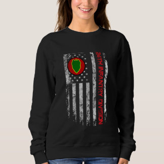 American Flag 24th Infantry Division Military Vete Sweatshirt