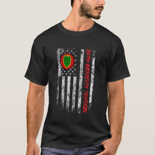 American Flag 24th Infantry Division Military Vete T-Shirt