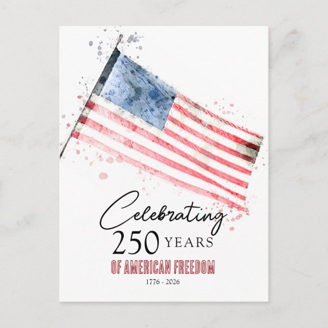 American Flag 250 Years Freedom 4th of July Party  Postcard (Front)