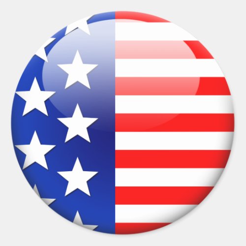American Flag 20 Classic Round Sticker