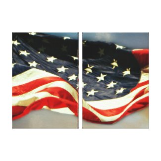 American Flag 2-Panel Wrapped Canvas Print