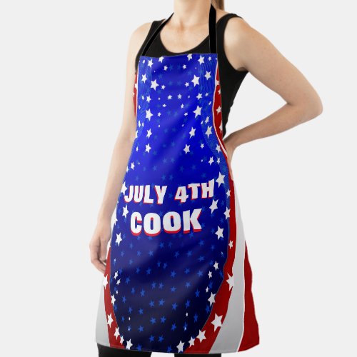 American flag 2 stars and stripes custom text apron