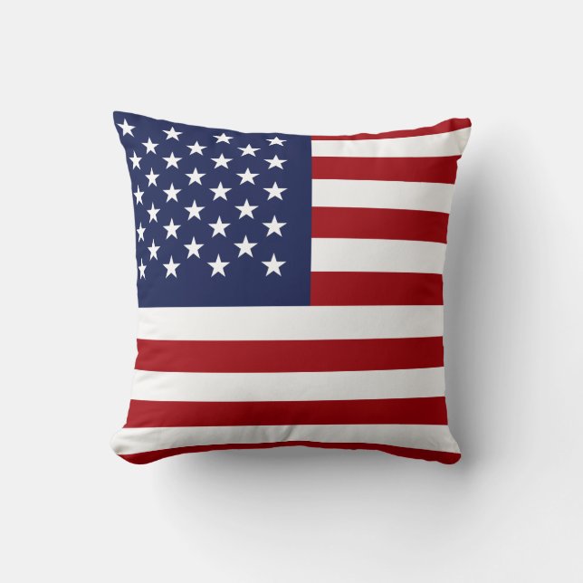 American Flag 2 Throw Pillow (Front)